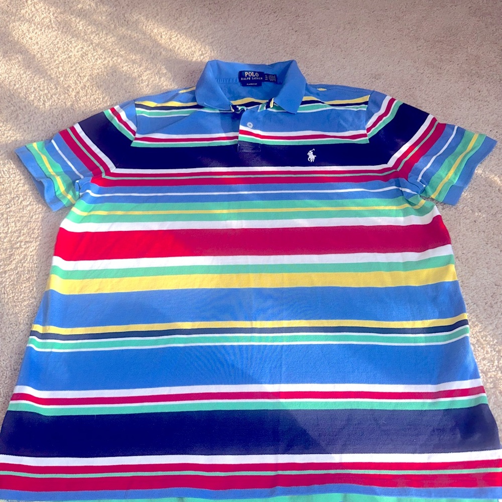 Polo by Ralph Lauren Blue Striped Polo Shirt